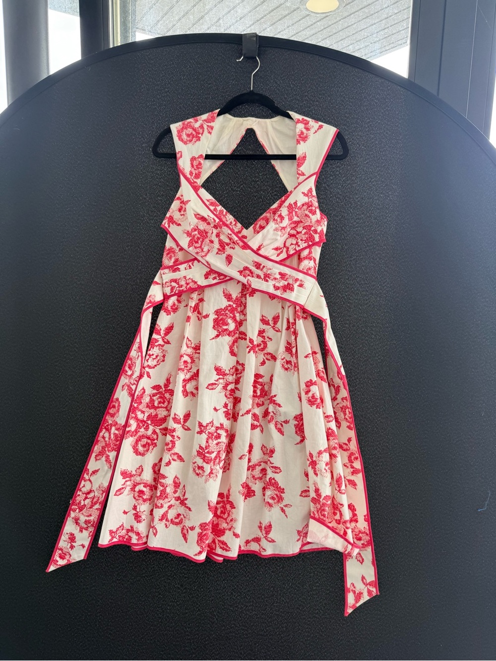 Jessica Simpson One-Shoulder Floral Fit & Flare Dress in White and Pink